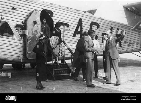 English Passengers Arriving At Le Bourget Airport Paris Stock Photo