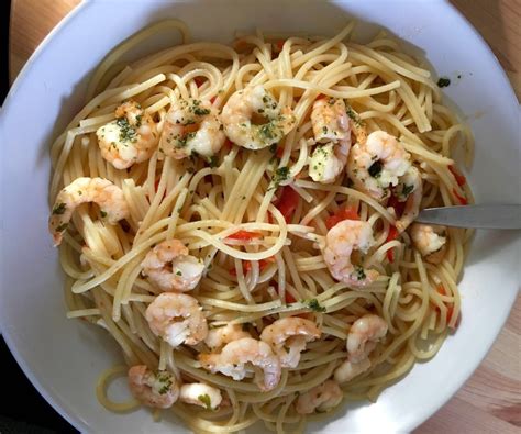 Spaghetti Aglio E Olio Mit Knoblauchgarnelen Von Madb Chefkoch De