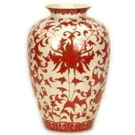 Vaso Decorativo De Ceramica Vermelho E Branco Leroy Merlin