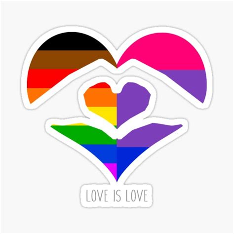 Lgbt Rainbow And Bisexual Pride Heart Sticker For Sale By