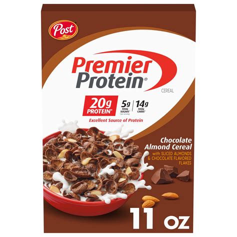 Post Premier Protein Chocolate Almond Cereal, Chocolatey Protein Cereal ...