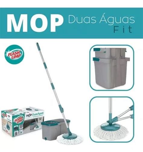 Mop Girat Rio Duas Guas Fit Cesto Inox Flash Limp Original Mop