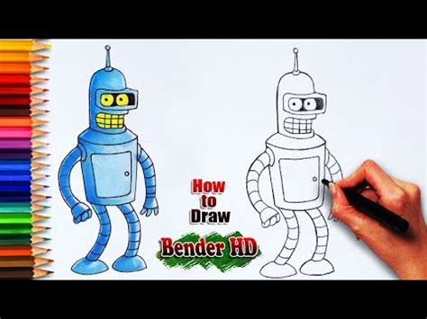 How To Draw Bender Hd Futurama Drawing Easy Drawing Step By Step