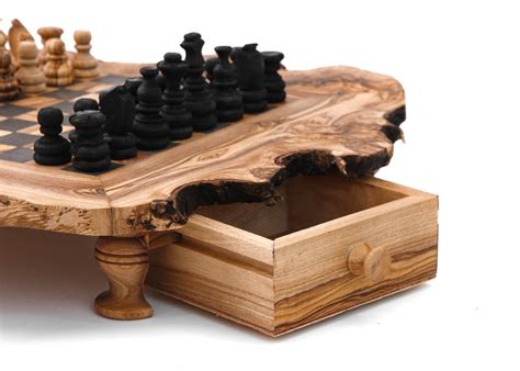 Olive Wood Chess Set Chess Table Custom Chess Board The Queens