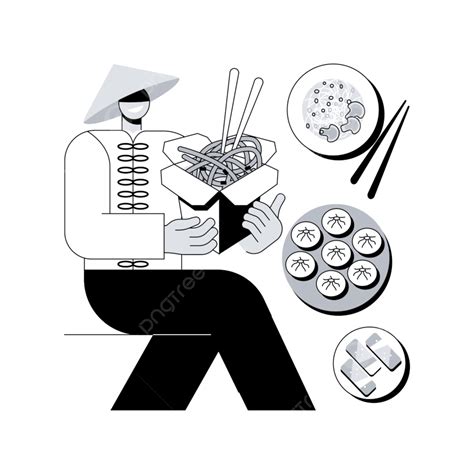 Chinese Food Abstract Concept Vector Illustration Menu Line Dim Png And Vector With