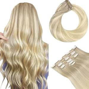 Amazon HOTBANANA Clip In Hair Extensions Real Human Hair 5Pcs 80g 22 Inch Ash Blonde To