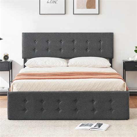 Idealhouse Base De Cama Queen Con Cajones De Almacenamiento Base De