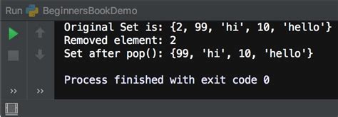 Python Set Pop Method With Examples