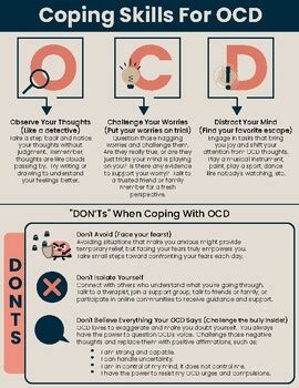 Ocd Coping Skills Handout Counseling Poster Ocd Coping Strategies Ocd