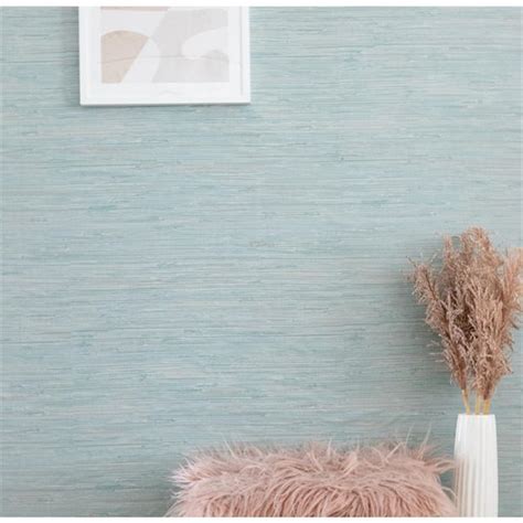 Wall Pops Self Adhesive Wallpaper Tibetan Grasscloth Teal Teal