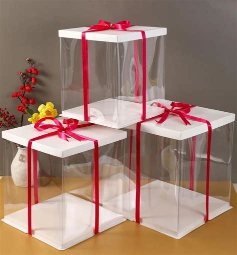 Clear Cake Boxes Square 10 Pack