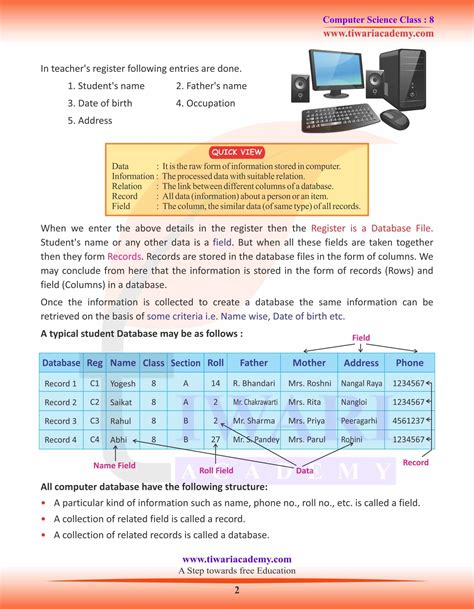 Class Computer Science Chapter Introduction To Database