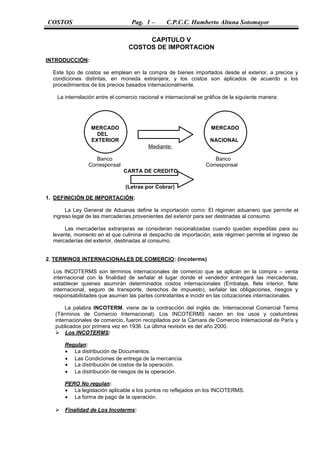 Cap V Costos De Importaci N Separata Pdf