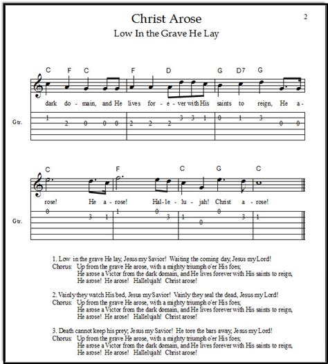 Christ Arose Sheet Music: Resurrection Day Song for Piano or Guitar