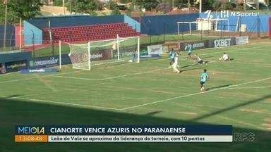 Meio Dia Paran Noroeste Cianorte Vence Azuris Pelo Campeonato