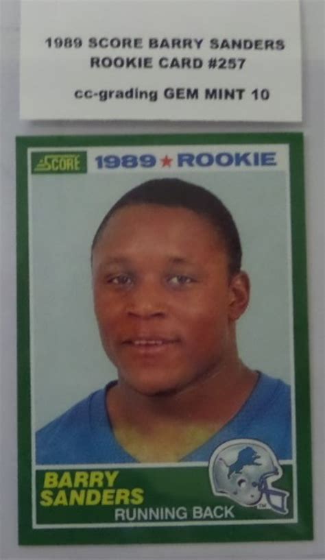 Coach S Corner 1989 Score Barry Sanders ROOKIE Card GRADED GEM MINT 10