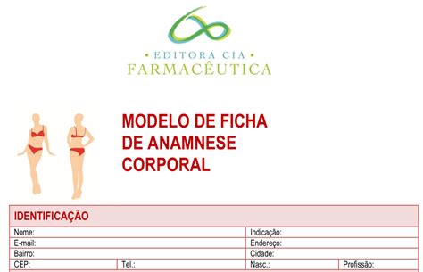 Modelo De Ficha De Anamnese Corporal Editora Cia Farmac Utica