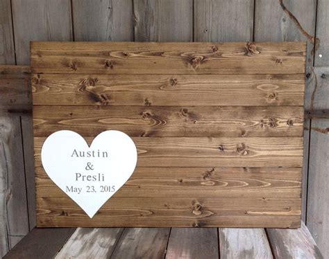 Rustic Guest Book Wood Sign Wood Guest Book Personalized - Etsy | Wood ...