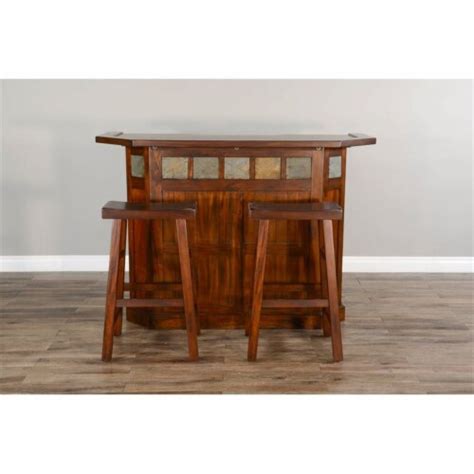 Sunny Designs Saddle Seat Transitional Mahogany Wood Stool In Dark