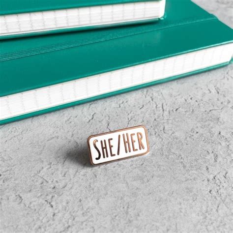 They Them Pin She Her Pin Frog Enamel Pin Pronoun Badges Etsy