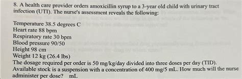 Solved A Health Care Provider Orders Amoxicillin Syrup To A Chegg