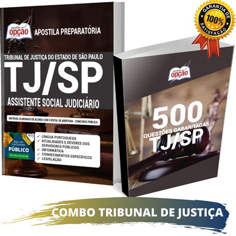 Kit Apostila Tj Sp Assistente Social Caderno De Quest Es Em Promo O