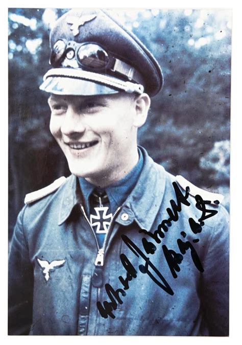 Worldwarcollectibles Signature Of Luftwaffe Kc Recipient Erhard J Hnert