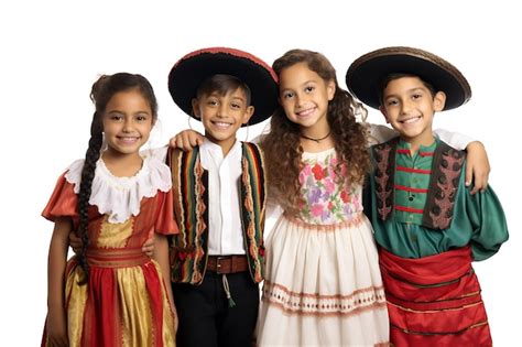 Premium AI Image | hispanic kids with traditional costume realistic ...