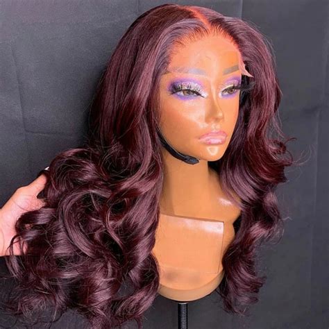 99j Burgundy Body Wave Lace Front Wig Bgm Hair Bgmgirl