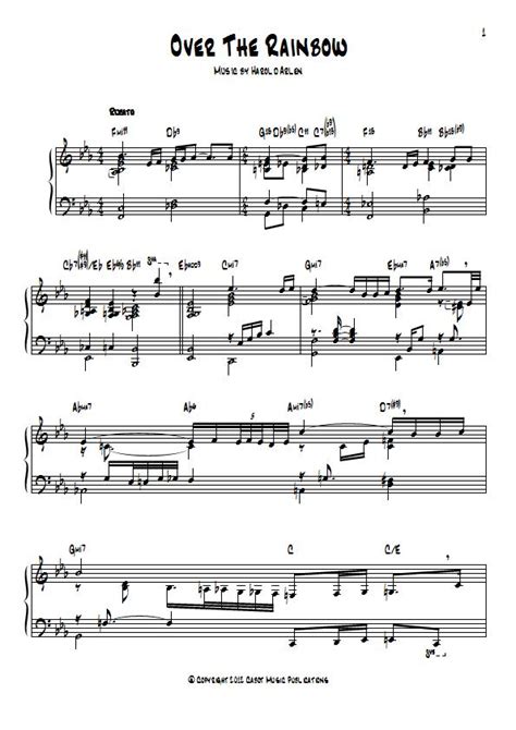 Somewhere Over The Rainbow Piano Sheet Music Judy Garland Download