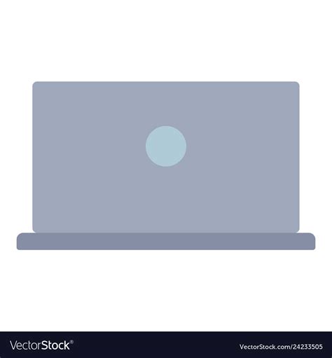 Back Of Laptop Icon Flat Style Royalty Free Vector Image