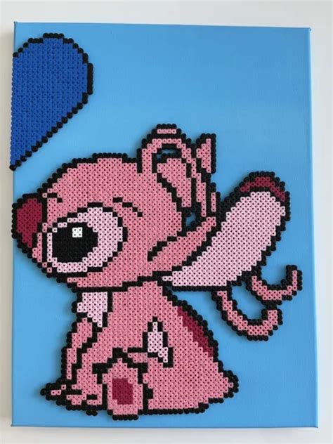 Pixel Art Perles A Repasser Tableaux De Stitch Et Angel Amoureux Eur