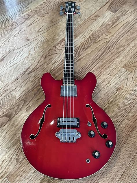 Aria Model 5520 Bass Red Vintage 1970s Hollowbody Japan Reverb