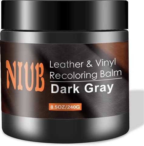 Niub Leather Recoloring Balm 85oz Dark Gray Leather Color Restorer