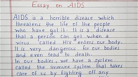 Write A Short Essay On Aids Essay English Youtube