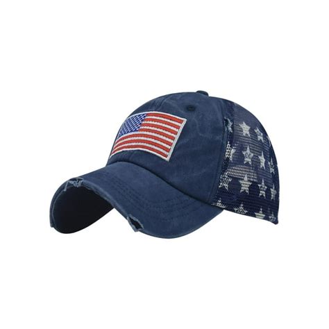 Penkiiy American Flag Hat Usa Trucker Worn Hat For Men And Women