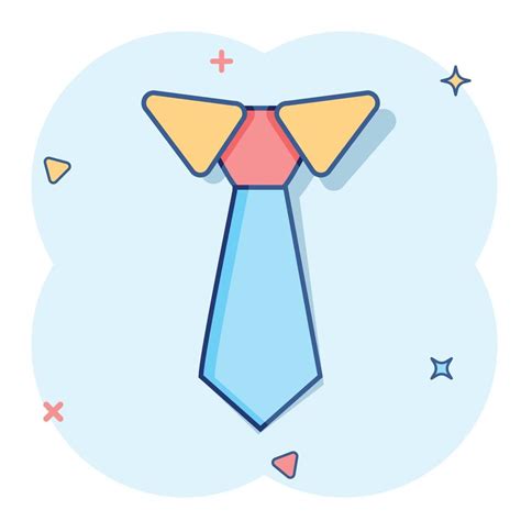 Vector Cartoon Tie Icon In Comic Style Necktie Sign Illustration