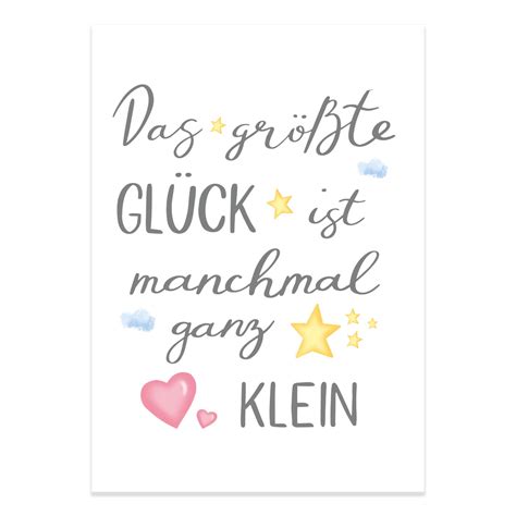 Wandspruch Das Gr Te Gl Ck Ist Manchmal Ganz Klein X Din A