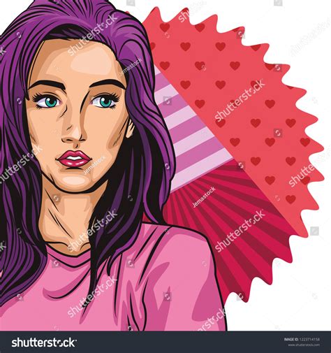 Pop Art Woman Cartoon Stock Vector Royalty Free 1223714158