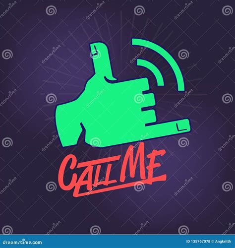 Hand Call Me Gesture - Vector Illustration Stock Illustration ...