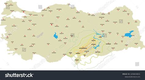 Turkey Map Earthquake Vector Illustration Stock Vector (Royalty Free ...