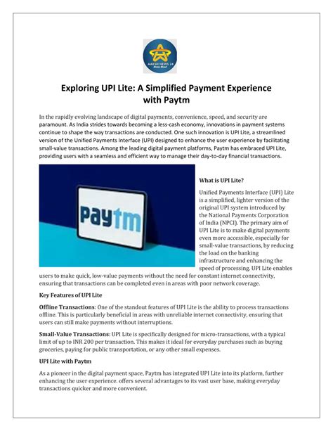 PPT Exploring UPI Lite A Simplified Payment Experience With Paytm