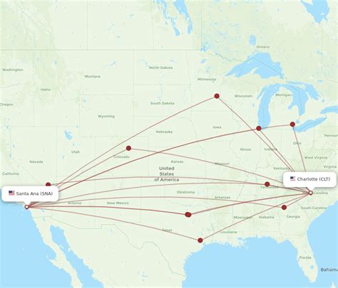 All Flight Routes From Santa Ana To Charlotte Sna To Clt Flight Routes