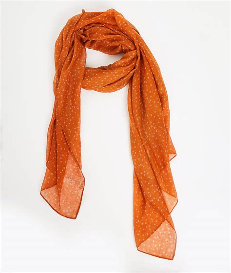 Foulard léger motif étoiles femme ROUILLE Grain de Malice