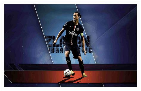 BALDAU PRINTS Zlatan Ibrahimovic Wall Poster For Room Gloss Laminated