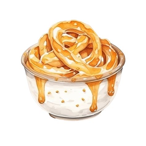 Postre De Pretzel De Acuarela Png Bocadillo Postre Galleta Salada