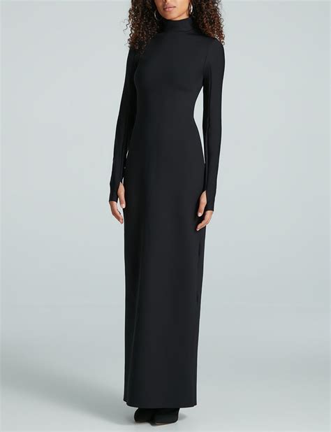 Neoprene Long Sleeve Turtleneck Maxi Dress Commando®