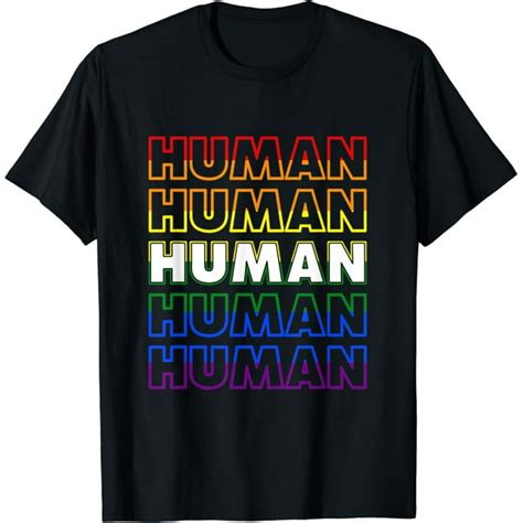 Human Rainbow Lgbt Flag Bi Lesbian Trans Gay Pride Month T Shirt