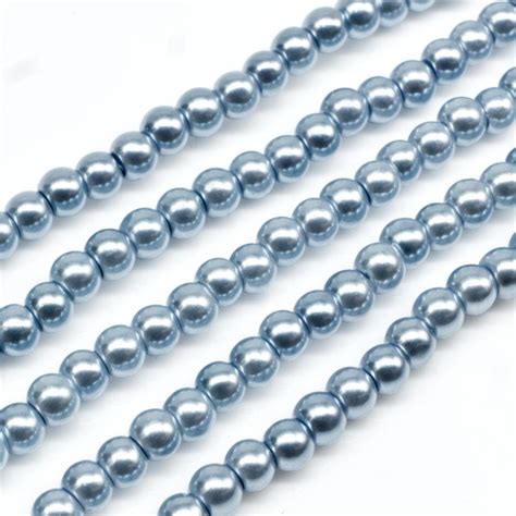 Glass Pearl Round Beads 3mm Sky Blue Craft Hobby And Jewellery Supplies Totally Beads