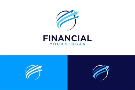 Diseño de logotipo financiero con flecha Vector Premium